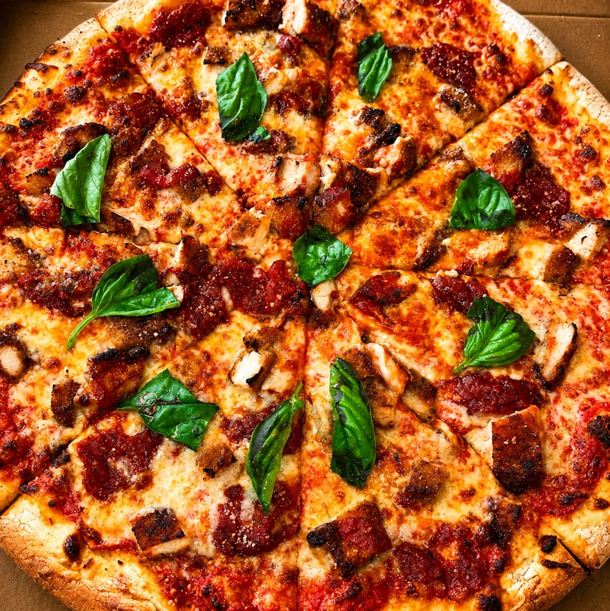 Chiken Parmigiana Pizza.