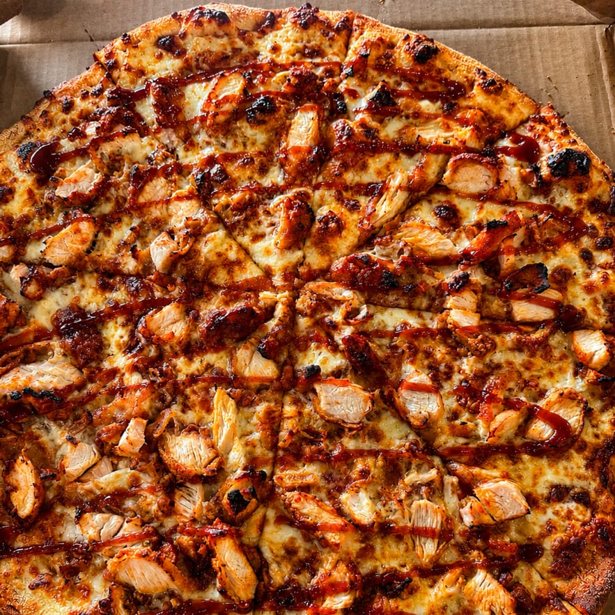 BBQ Chicken Pizza.