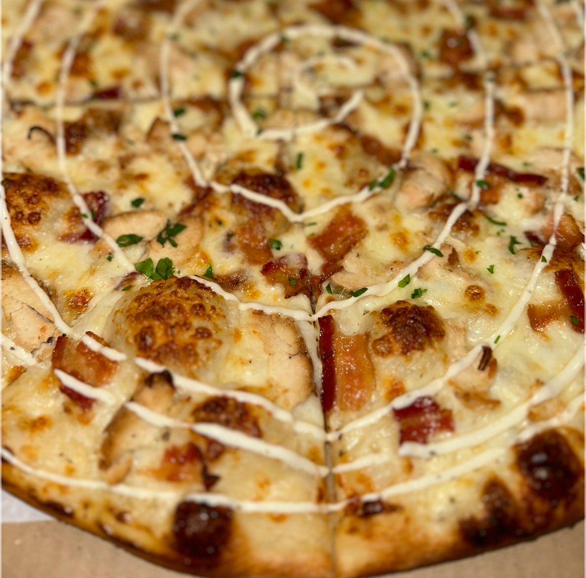 Chicken Bacon Ranch Pizza.